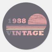 geboren in 1988  verjaardag ronde sticker (Voorkant)