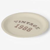 Geboren in 1988  verjaardagscadeau papieren bordje (Gekanteld)