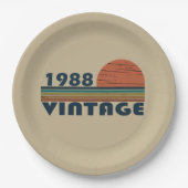 Geboren in 1988  verjaardagscadeau papieren bordje (Voorkant)