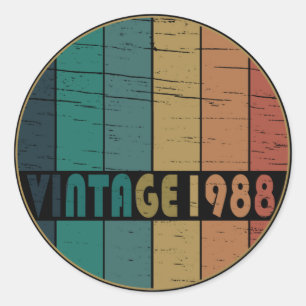 Geboren in 1988 verjaardagscadeau ronde sticker