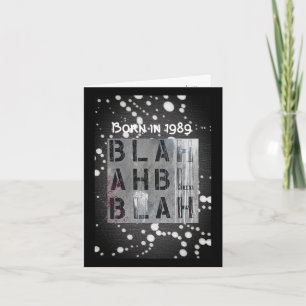 Geboren in 1989, Birthday Fun Facts Kaart