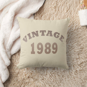 Geboren in 1989 elegante moderne vintage verjaarda kussen