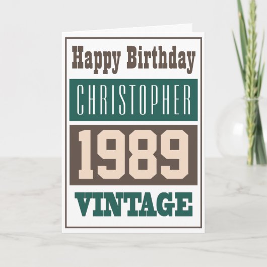 Geboren in 1989 Greetings Card Kaart (Voorkant)