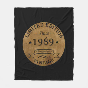 geboren in 1989  verjaardag fleece deken