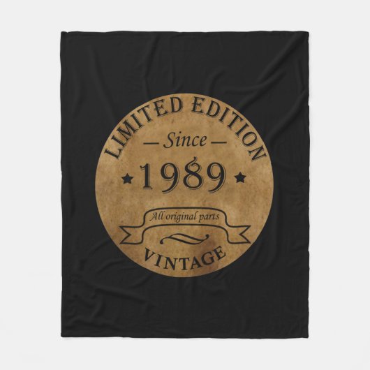 geboren in 1989  verjaardag fleece deken (Voorkant)