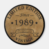 geboren in 1989  verjaardag magneet (Voorkant)