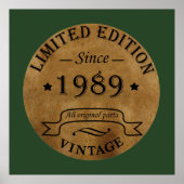 geboren in 1989 verjaardag poster (Voorkant)