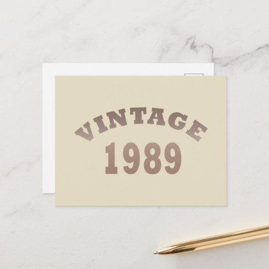 Geboren in 1989  verjaardagscadeau feestdagenkaart (Voorkant / Achterkant in situ)