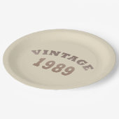 Geboren in 1989  verjaardagscadeau papieren bordje (Gekanteld)