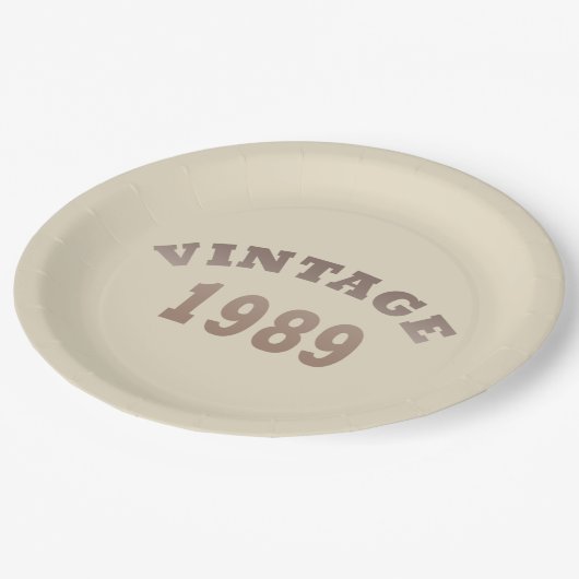 Geboren in 1989  verjaardagscadeau papieren bordje (Gekanteld)