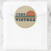 Geboren in 1989  verjaardagscadeau ronde sticker (Tas)