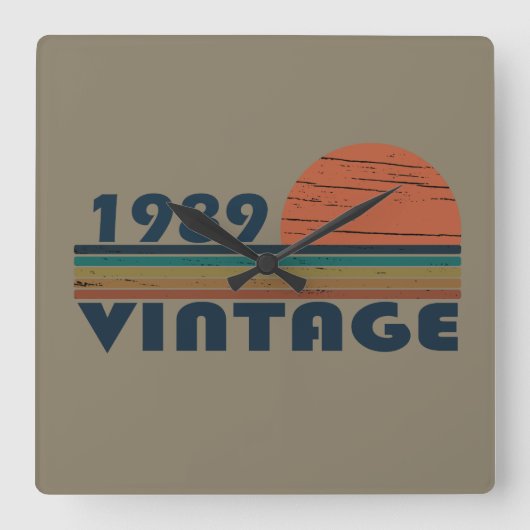 Geboren in 1989  verjaardagscadeau vierkante klok (Voorkant)
