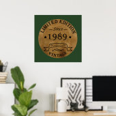 geboren in 1989 vintage verjaardag poster (Thuiskantoor)