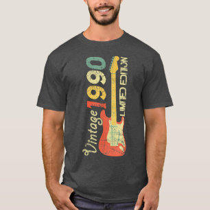 Geboren in 1990-Acustic Electric Bass Guitar Music T-shirt
