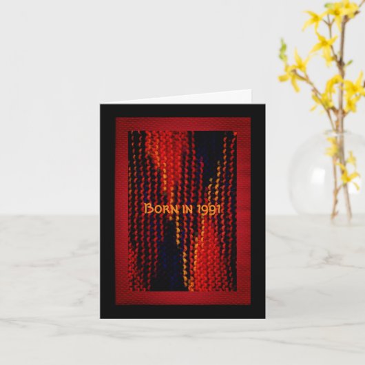Geboren in 1991, Birthday Fun Facts Kaart (Gele Bloem)