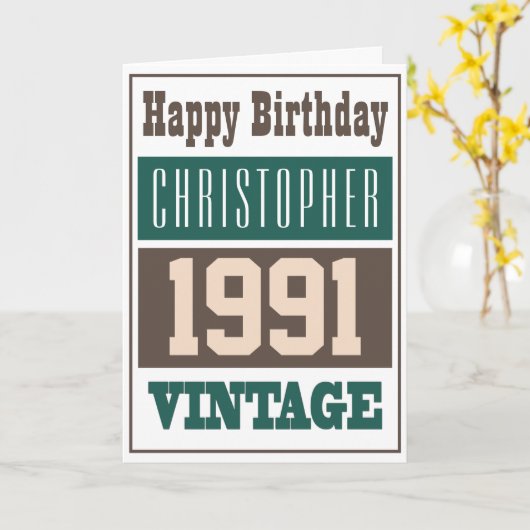 Geboren in 1991 met Christelijke naam op een verja Kaart (Gele Bloem)