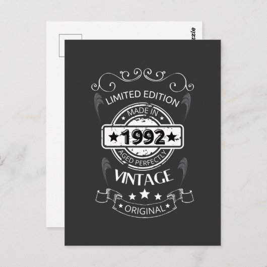 Geboren in 1992 briefkaart (Voorkant / Achterkant)