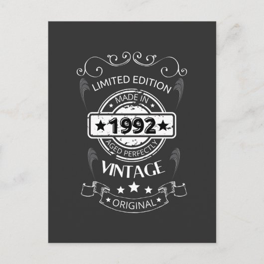 Geboren in 1992 briefkaart (Voorkant)