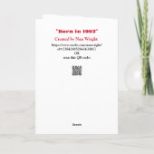 Geboren in 1992 Kaart van de "Birthday"-wedstrijd (Achterkant)