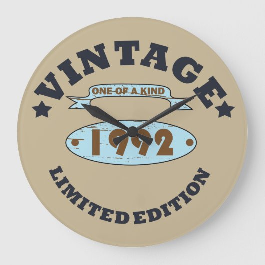 Geboren in 1992  verjaardagscadeau grote klok (Voorkant)