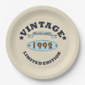 Geboren in 1992  verjaardagscadeau papieren bordje (Voorkant)