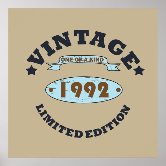 Geboren in 1992  verjaardagscadeau poster (Voorkant)