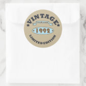 Geboren in 1992  verjaardagscadeau ronde sticker (Tas)