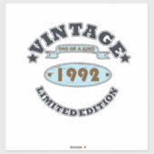 Geboren in 1992  verjaardagscadeau sticker (Vel)