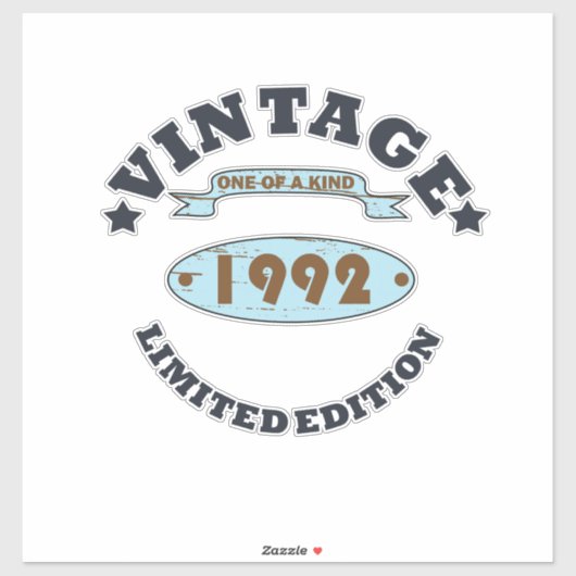 Geboren in 1992  verjaardagscadeau sticker (Vel)