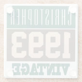 Geboren in 1993 met Christelijke naam Glazen Onderzetter (Achterkant)