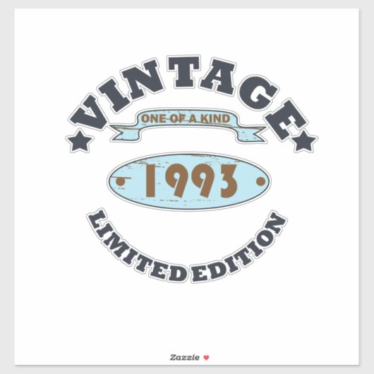 Geboren in 1993  verjaardagscadeau sticker (Vel)