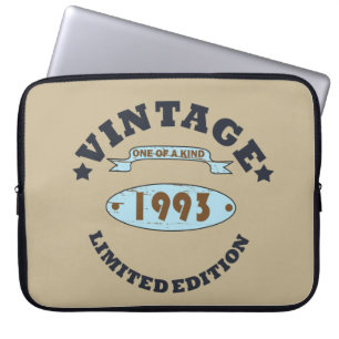 geboren in 1993 vintage verjaardag laptop sleeve