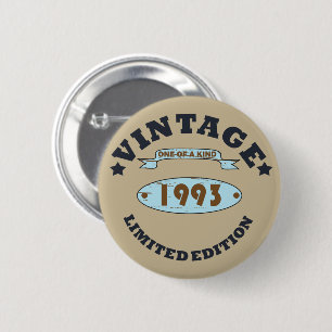 geboren in 1993 vintage verjaardag ronde button 5,7 cm