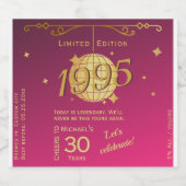 Geboren in 1995 30ste verjaardagsfeest roze bier L Bier Etiket (Enkel label)