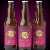 Geboren in 1995 30ste verjaardagsfeest roze bier L Bier Etiket