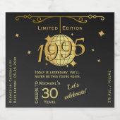 Geboren in 1995 30ste verjaardagsfeest zwart bier  bier etiket (Enkel label)