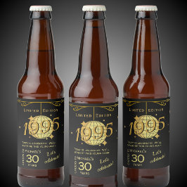 Geboren in 1995 30ste verjaardagsfeest zwart bier  bier etiket