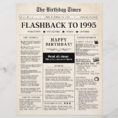 Geboren in 1995 Mock Newspaper voor 30e verjaardag (Voorkant)