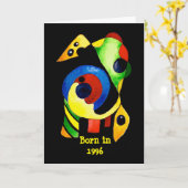 Geboren in 1996, Birthday Fun Facts Kaart (Gele Bloem)