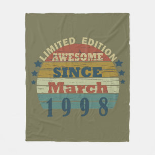 Geboren in 1998 verjaardagscadeau fleece deken
