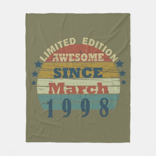 Geboren in 1998 verjaardagscadeau fleece deken (Voorkant)