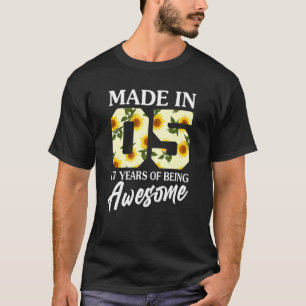 Geboren in 2005 17-jarige 17e verjaardag Tieners m T-shirt