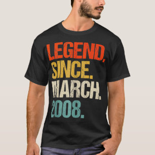 Geboren in 2008 16 Jaar Oud Made in 2008 16e Geboo T-shirt