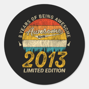 Geboren in 2013 Geweldig Sinds Vintage Verjaardags Ronde Sticker