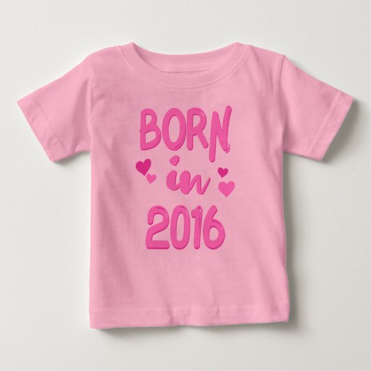 Geboren in 2016 Baby meisje T-shirt (Voorkant)