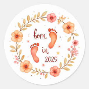 Geboren in 2025 ronde sticker