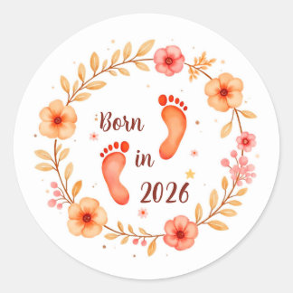 Geboren in 20xx (Bewerkbaar jaar) Ronde Sticker