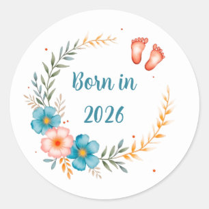 Geboren in 20xx (Uw Jaar) Ronde Sticker