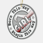 Geboren in A Girl Keramisch Ornament (Links)
