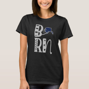 Geboren in Alaska in blokletters T-shirt